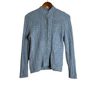 L.L. Bean 100% cotton grey cardigan. Size small‎